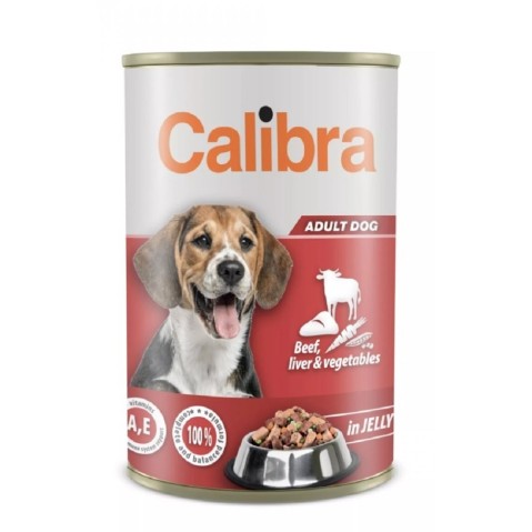 Calibra dog 1240g hovězí, játra a zelenina v želé