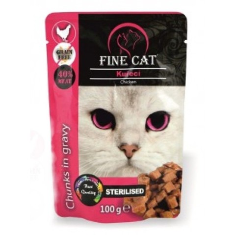Fine cat kapsička GRAIN-FREE sterilised kuřecí v omáčce 100g
