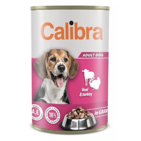 Calibra dog 1240g telecí, krůta a obiloviny v omáčce NEW