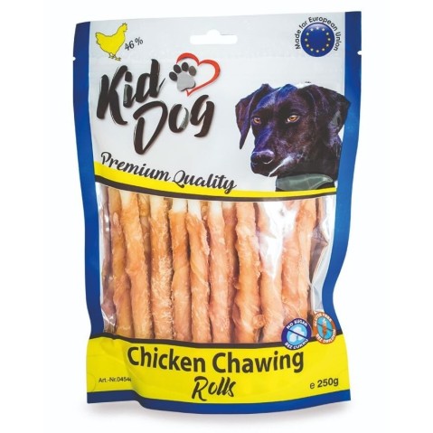 Kiddog chicken chewing rolls 250g 8mm / 12cm