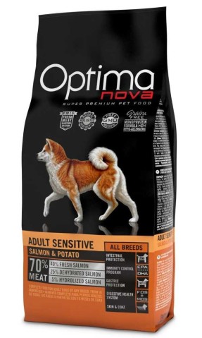 OPTIMAnova Dog Adult Sensitive Salmon & Potato GF 12 kg