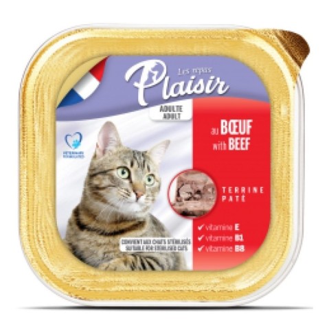 Plaisir cat vanička100g hovězí i pro kastrované kočky