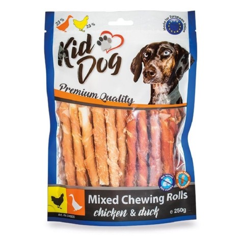 Kiddog mix rawhide chewing sticks with chicken and duck meat 8mm / 12cm 250g