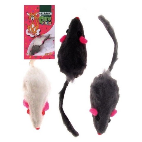 Tatrapet myš plyšová  6cm 3ks/balení