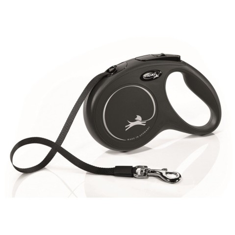 Flexi New Classic M 5 m do  25 kg černá/pásek