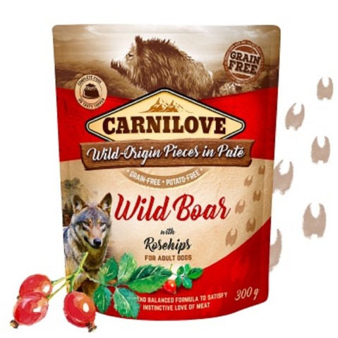 Carnilove Dog Pouch Paté Wild Boar with Rosehips 300 g