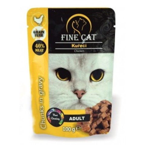 Fine cat kapsička GRAIN-FREE Adult kuřecí v omáčce 100g