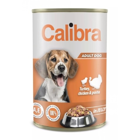 Calibra dog 1240g  krůta, kuře a těstoviny v želé, NEW