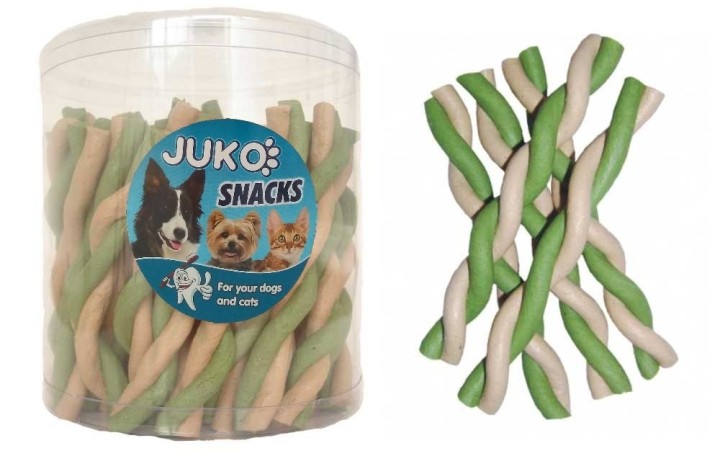 Jerky tyčka kroucená vanilka & mint JUKO Snacks (50 ks)