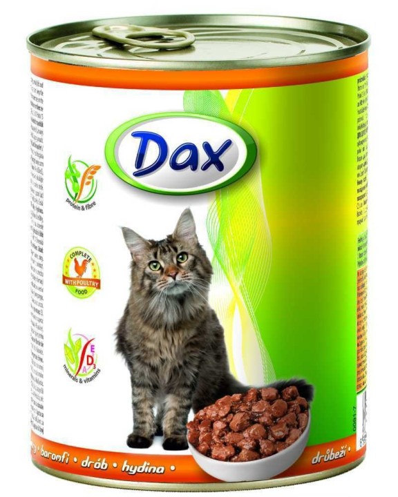 Dax Cat kousky drůbeží, konzerva 830 g