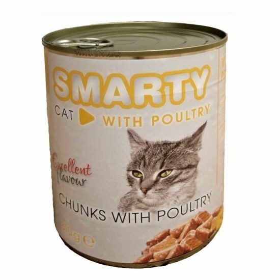 SMARTY Cat Drůbeží chunks, konzerva 810 g