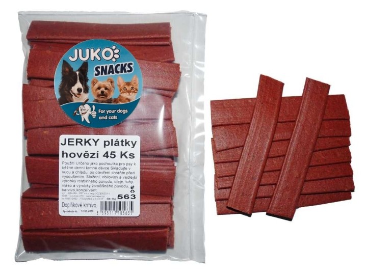 Jerky plátky hovězí JUKO Snacks 45 ks