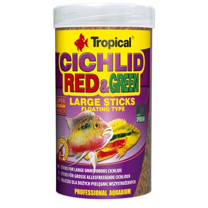 Tropical Cichlid Red+Green 1000ml l/300g large stick