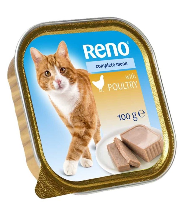 RENO Cat drůbeží se zeleninou, vanička 100 g