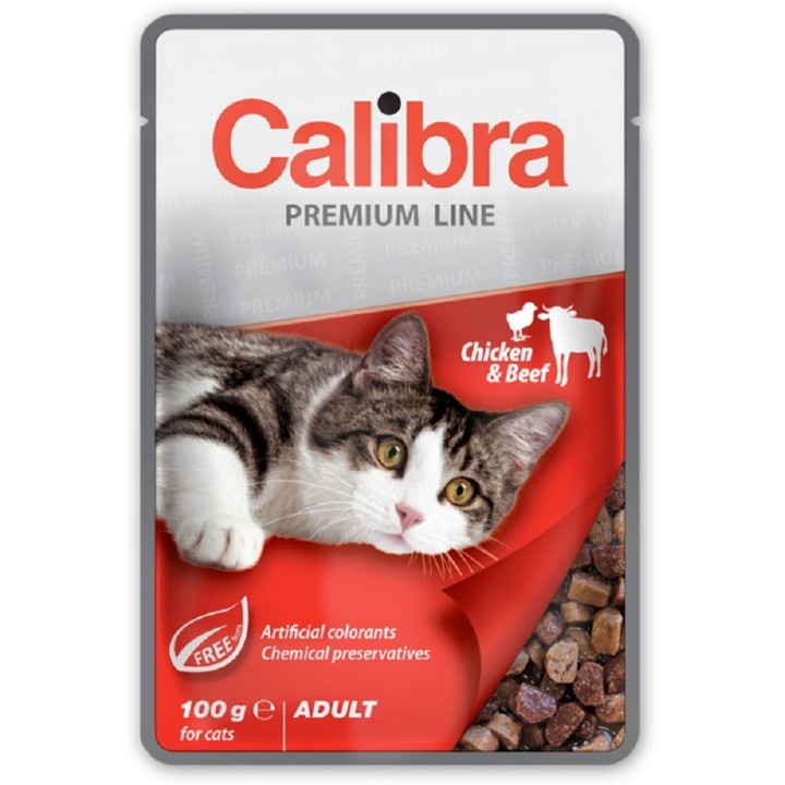 Calibra cat 100g kapsa premium adult chicken+beef 100g