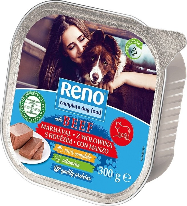 RENO Dog hovězí, vanička 300 g