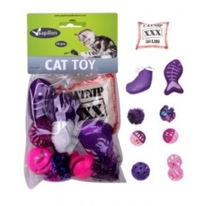 Hračka pro kočky - růžové mix 10 ks