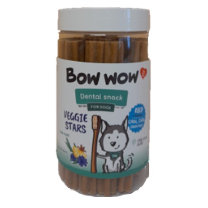 Bow wow dental snack Veggie stars hvězdičky, byliny & inulín 400g dog