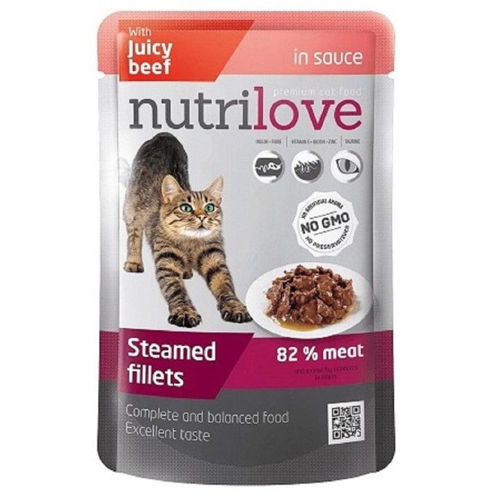Nutrilove 85g kapsička, šťáva hovězí