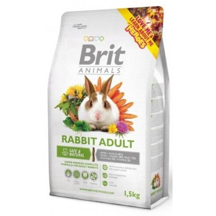 Brit animals 1,5kg králík adult complete immune stick